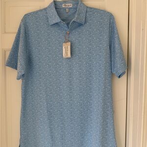 Peter Millar Light Blue Patterned Polo Shirt